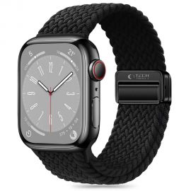 Juoda apyrankė Apple Watch 4 / 5 / 6 / 7 / 8 / 9 / 10 / SE / ULTRA 1 / 2 (44 / 45 / 46 / 49 MM) "Tech-Protect Nylonmag"