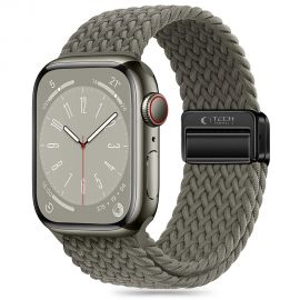 Olive pilka apyrankė Apple Watch 4 / 5 / 6 / 7 / 8 / 9 / 10 / SE / ULTRA 1 / 2 (44 / 45 / 46 / 49 MM) "Tech-Protect Nylonmag"