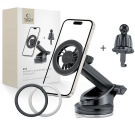 Juodas telefono laikiklis "TECH-PROTECT N56 MAGNETIC MAGSAFE DASHBOARD & VENT CAR MOUNT"