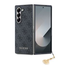 Pilkas originalus dėklas Guess 4G Charms telefonui Samsung Galaxy Z Fold 6