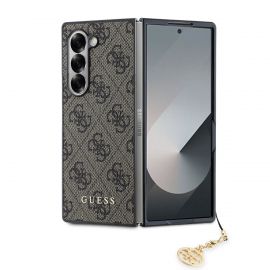 Rudas originalus dėklas Guess 4G Charms telefonui Samsung Galaxy Z Fold 6