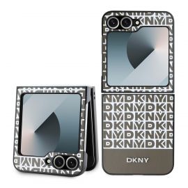 Rudas dėklas telefonui Samsung Galaxy Z Flip 6 "DKNY PU Leather Repeat Pattern Bottom Stripe"