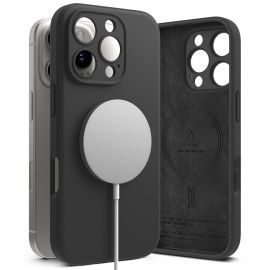 Juodas dėklas Apple Iphone 16 Pro Max "Ringke Silicone Magnetic Magsafe"