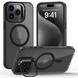 Juodas matinis dėklas Apple Iphone 15 Pro "Tech-Protect Magstand Magsafe"