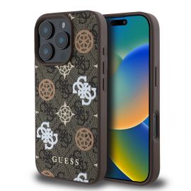 Rudas dėklas Guess PU 4G Peony MagSafe telefonui Apple Iphone 16 Pro Max