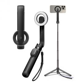 Juoda asmenukių lazda "SPIGEN S571W MAGSAFE BLUETOOTH SELFIE STICK TRIPOD"