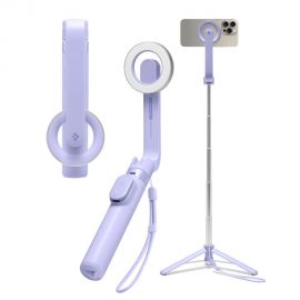 Levandų spalvos asmenukių lazda "SPIGEN S571W MAGSAFE BLUETOOTH SELFIE STICK TRIPOD"