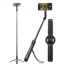 Juoda asmenukių lazda "SPIGEN S580W MAGSAFE BLUETOOTH SELFIE STICK LONG TRIPOD"