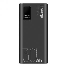 Juoda išorinė baterija "OBAL:ME EnergyPulse Powerbank 30000mAh 22.5W"