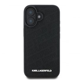 Juodas originalus dėklas Karl Lagerfeld PU Quilted Pattern telefonui Apple iPhone 16