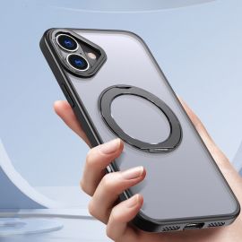 Juodas matinis dėklas Apple Iphone 16 "Tech-Protect Magring Magsafe"