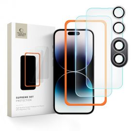 Ekrano ir kameros apsauginis stiklas Apple Iphone 16 "Tech-Protect Supreme Set 3-Pack"