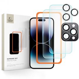Ekrano ir kameros apsauginis stiklas Apple Iphone 16 Pro Max "Tech-Protect Supreme Set 3-Pack"