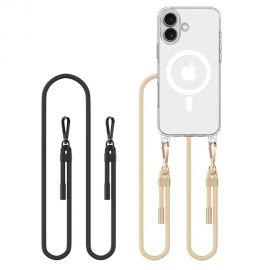 Juodas taupe dėklas Apple Iphone 16 "Tech-Protect Flexair Chain Magsafe"