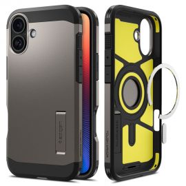 Gunmetal dėklas Apple Iphone 16 "Spigen Tough Armor Magsafe"