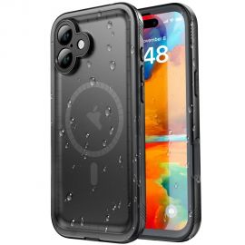 Juodas dėklas atsparus vandeniui Apple Iphone 16 "Tech-Protect Shellbox Magsafe IP68"