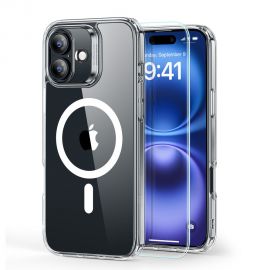 Skaidrus dėklas su apsauginiu stiklu Apple Iphone 16 "Esr Classic Hybrid Halolock Magsafe"