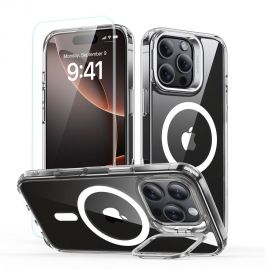 Skaidrus dėklas su apsauginiu stiklu Apple Iphone 16 Pro Max "Esr Classic Hybrid Kickstand Halolock Magsafe"
