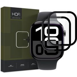 Juodas apsauginis ekrano stikliukas Apple Watch 10 (46mm) "Hofi Hybrid Pro+ 2-Pack"