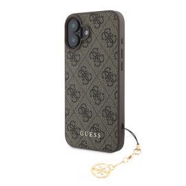 Rudas originalus dėklas Guess 4G Charms telefonui Apple Iphone 16 Plus