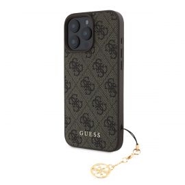 Rudas originalus dėklas Guess 4G Charms telefonui Apple Iphone 16 Pro Max