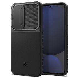 Juodas dėklas Samsung Galaxy S24 FE "Spigen Optik Armor"