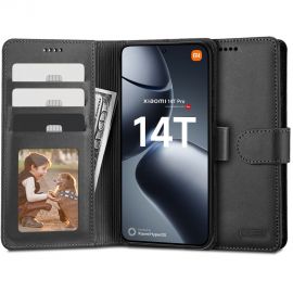 Juodas atverčiamas dėklas Xiaomi 14T Pro "Tech-Protect Wallet"