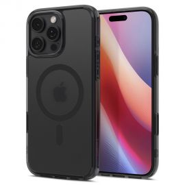 Juodas frost dėklas telefonui Apple Iphone 16 Pro "Spigen Ultra Hybrid T Mag Magsafe"