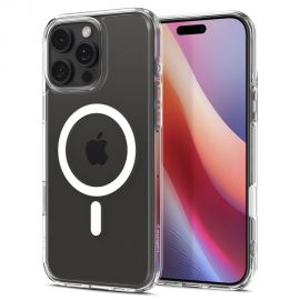 Baltas dėklas telefonui Apple Iphone 16 Pro "Spigen Ultra Hybrid T Mag Magsafe"