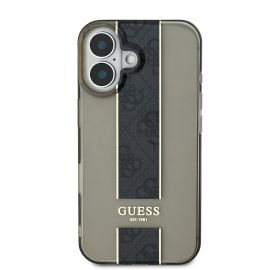 Juodas dėklas Guess IML Middle 4G Stripe telefonui Apple iPhone 16