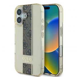 Rudas dėklas Guess IML Middle 4G Stripe telefonui Apple iPhone 16