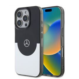 Juodas-sidabrinis dėklas telefonui Apple Iphone 16 Pro Max "Mercedes PC/TPU Double Layer MagSafe"