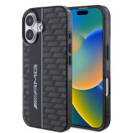 Juodas dėklas telefonui Apple Iphone 16 "AMG Carbon Pattern"