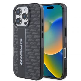 Juodas dėklas telefonui Apple Iphone 16 Pro Max "AMG Carbon Pattern"