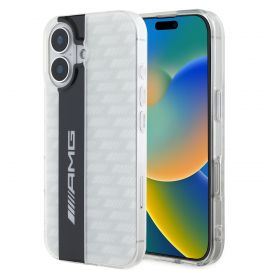 Baltas dėklas telefonui Apple Iphone 16 "AMG Carbon Pattern"