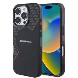 Juodas-raudonas originalus dėklas AMG Rhombs MagSafe telefonui Apple Iphone 16 Pro Max