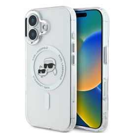 Skaidrus dėklas telefonui Apple Iphone 16 Plus "Karl Lagerfeld IML Karl Head Metal Frame MagSafe"