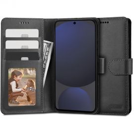 Juodas atverčiamas dėklas Samsung Galaxy S24 FE "Tech-Protect Wallet"