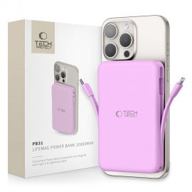 Levandų spalvos išorinė baterija "TECH-PROTECT PB31 LIFEMAG MAGSAFE POWER BANK 10000MAH"