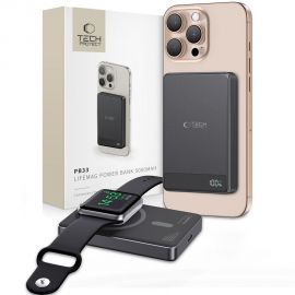 Juoda išorinė baterija "TECH-PROTECT PB33 LIFEMAG MAGSAFE POWER BANK 5000MAH"