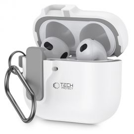 Baltas dėklas Apple Airpods 4 "Tech-Protect Slim Hook"