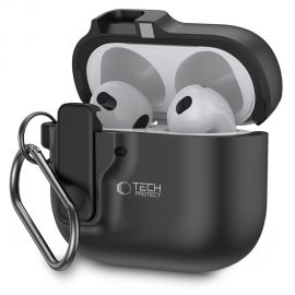Juodas dėklas Apple Airpods 4 "Tech-Protect Slim Hook"