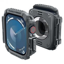 Tamsiai pilkas dėklas Apple Watch 10 (46mm) "Spigen Rugged Armor"