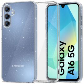 Skaidrus blizgantis dėklas Samsung Galaxy A16 4G / 5G "Tech-Protect FlexAir Glitter"