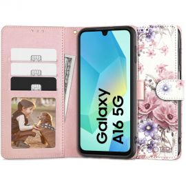 Rožių gėlių atverčiamas dėklas Samsung Galaxy A16 4G / 5G "Tech-Protect Wallet"
