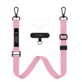 Rožinės spalvos dirželis "TECH-PROTECT C6S ROPE CROSSBODY"