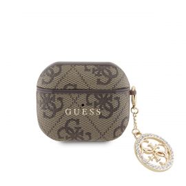 Rudas dėklas Apple Airpods Pro 3 "Guess 4G Script PC/PU Charm"