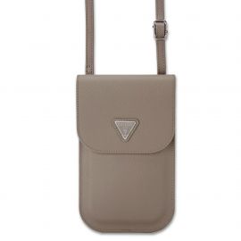 Rudas telefono krepšys "Guess PU Grained Triangle Logo Phone Bag"