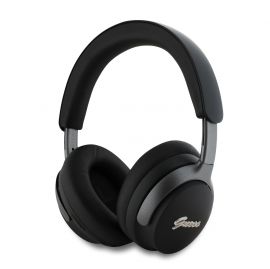 Juodos spalvos ausinės "Guess PU Leather Script Logo ANC/ENC Wireless Headphone"