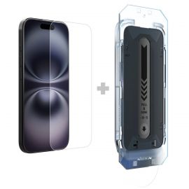 Apsauginis ekrano stikliukas su aplikatoriumi telefonui Apple iPhone 16 "Nillkin Tempered Glass 0.2mm H+ PRO 2.5D"